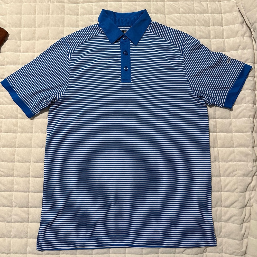 Callaway Golf Blue Striped Men's Polo Shirt Sz S opti-dry
